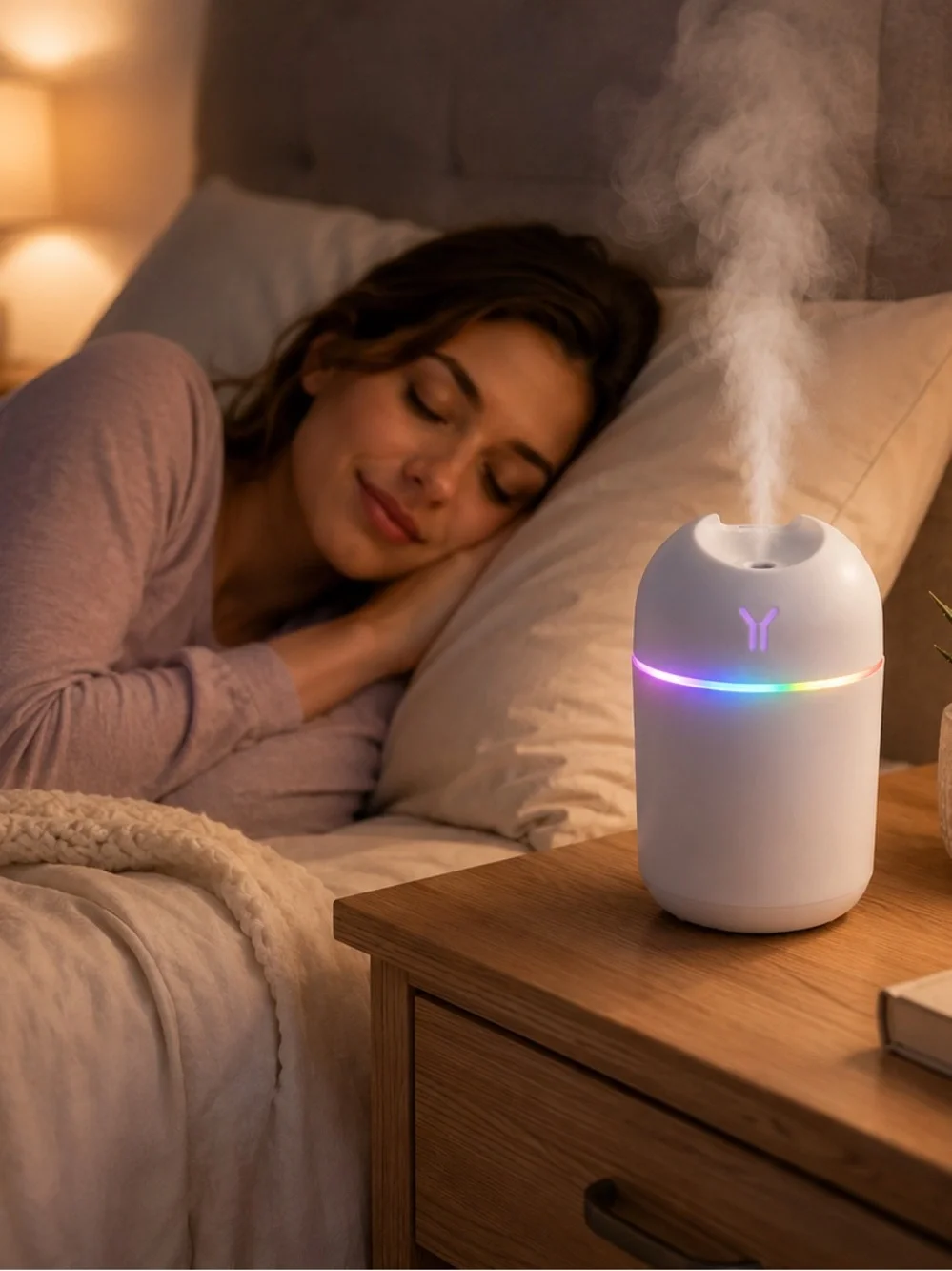 NWT USB Colorful Cool Mist Humidifier 220mL LED Night Light